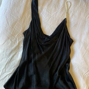 Zara Black Top with Pearl Strap